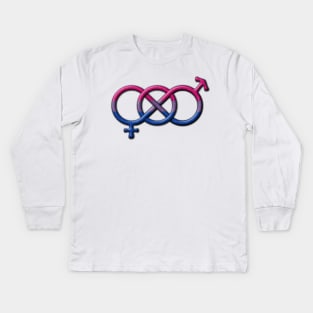 Bisexual Pride Flag Colored Gender Knot Symbol Kids Long Sleeve T-Shirt